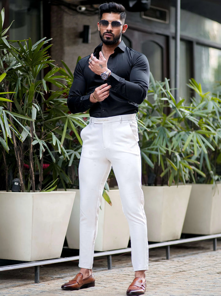 100% Cotton Satin Formal Shirts for Men : Slim Fit