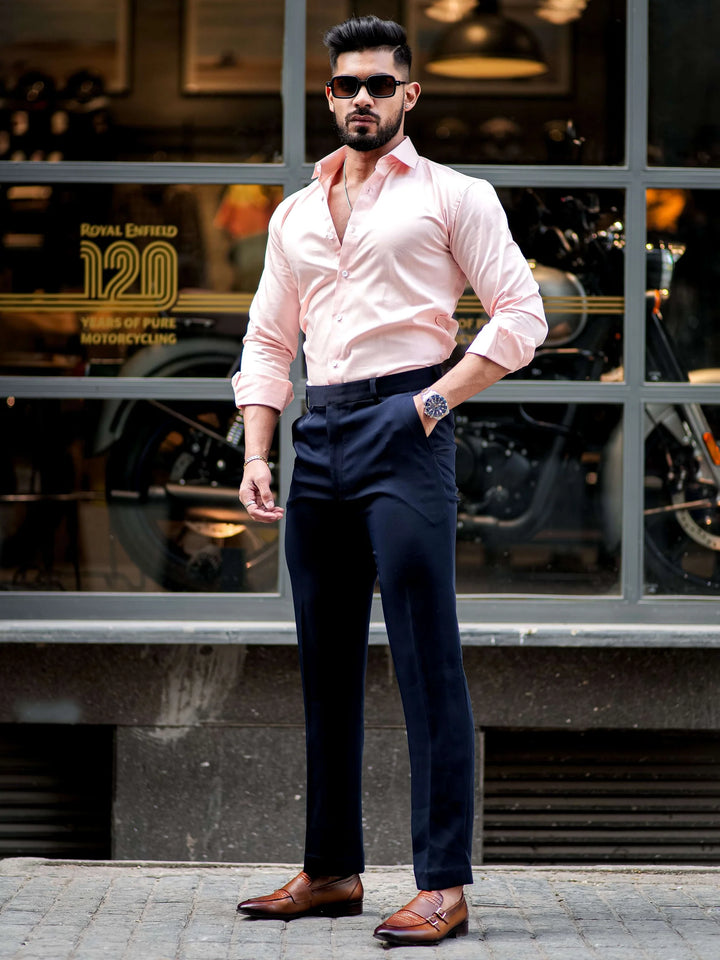 100% Cotton Satin Formal Shirts for Men : Slim Fit