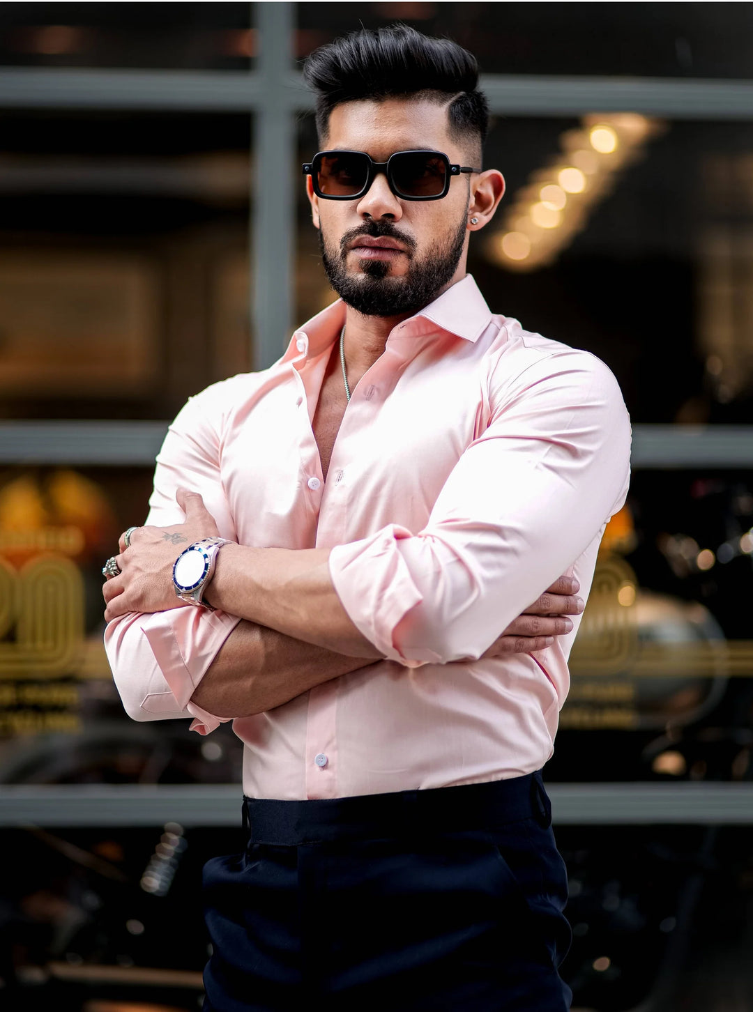 100% Cotton Satin Formal Shirts for Men : Slim Fit