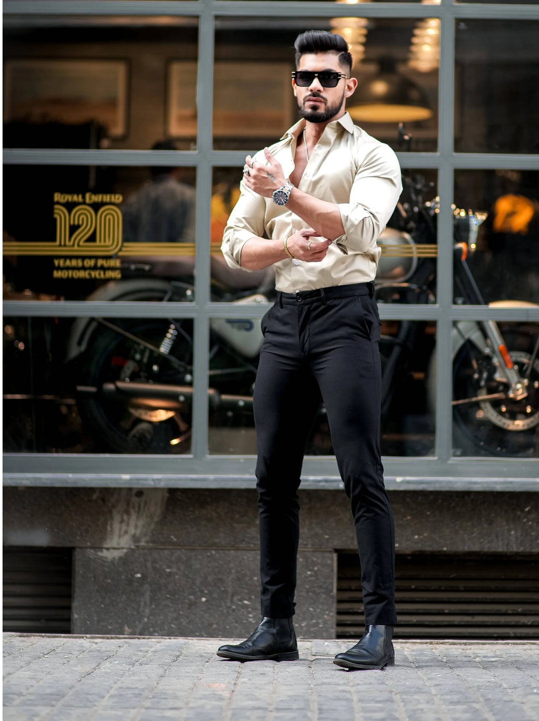 100% Cotton Satin Formal Shirts for Men : Slim Fit