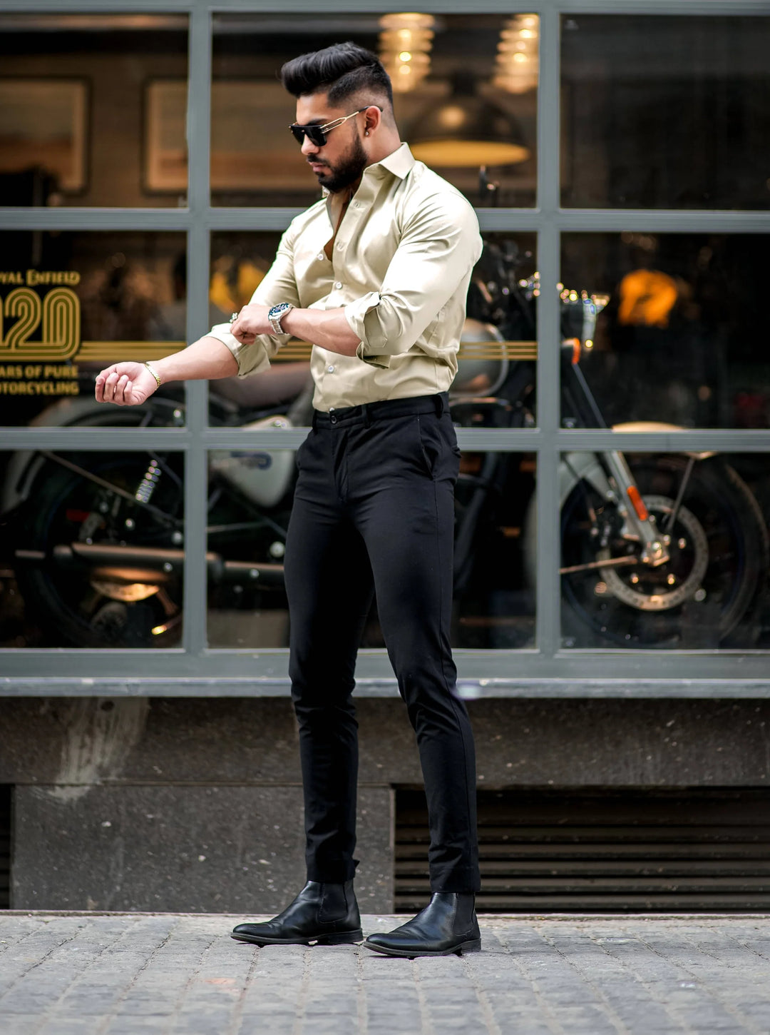 100% Cotton Satin Formal Shirts for Men : Slim Fit