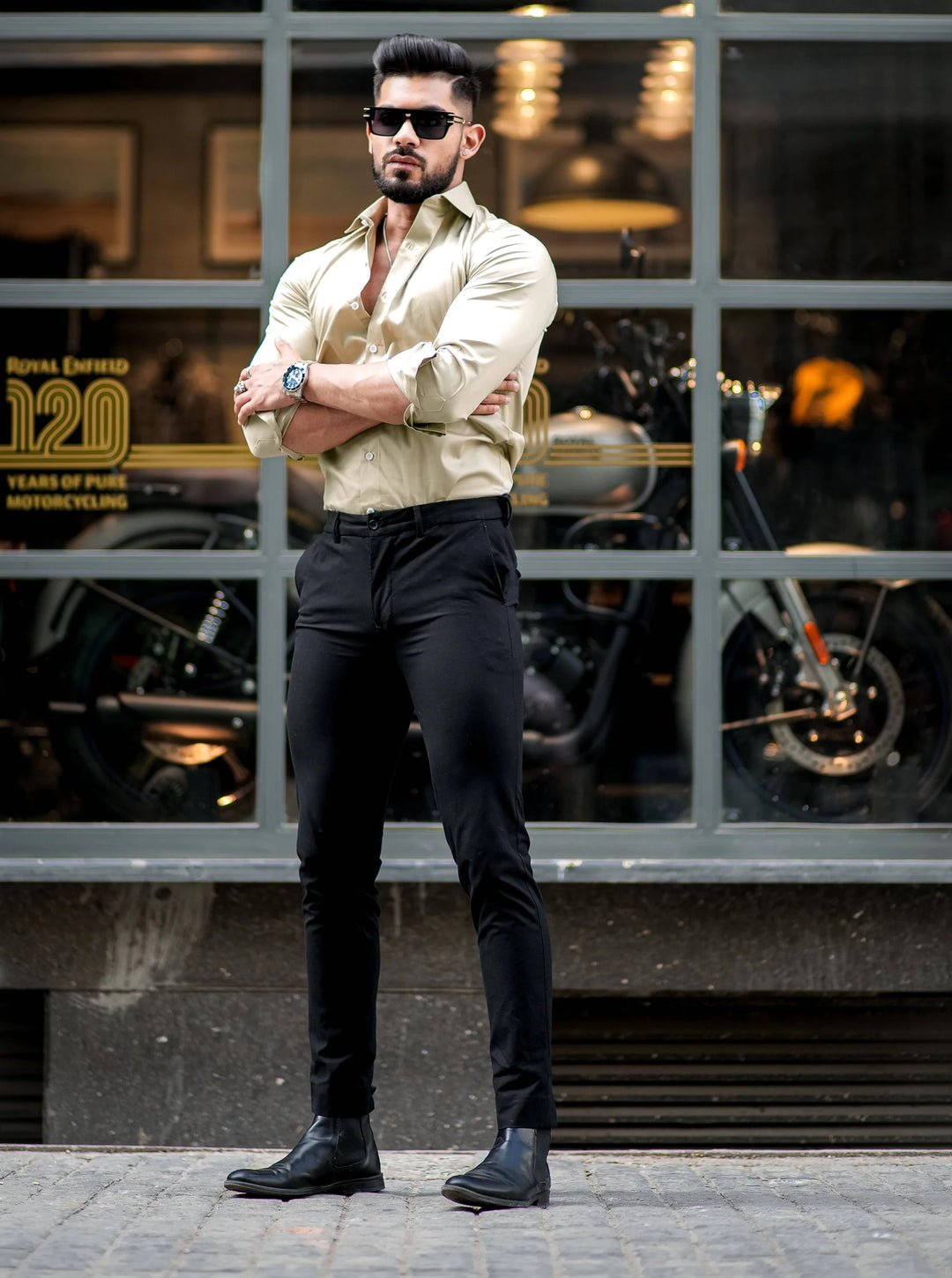 100% Cotton Satin Formal Shirts for Men : Slim Fit